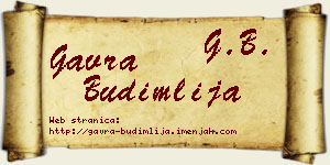 Gavra Budimlija vizit kartica